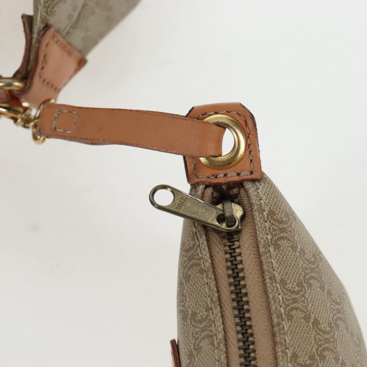 CELINE Macadam Canvas Hand Bag PVC Beige Gold Auth 201135V