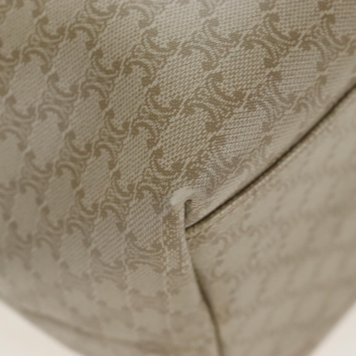 CELINE Macadam Canvas Hand Bag PVC Beige Gold Auth 201135V