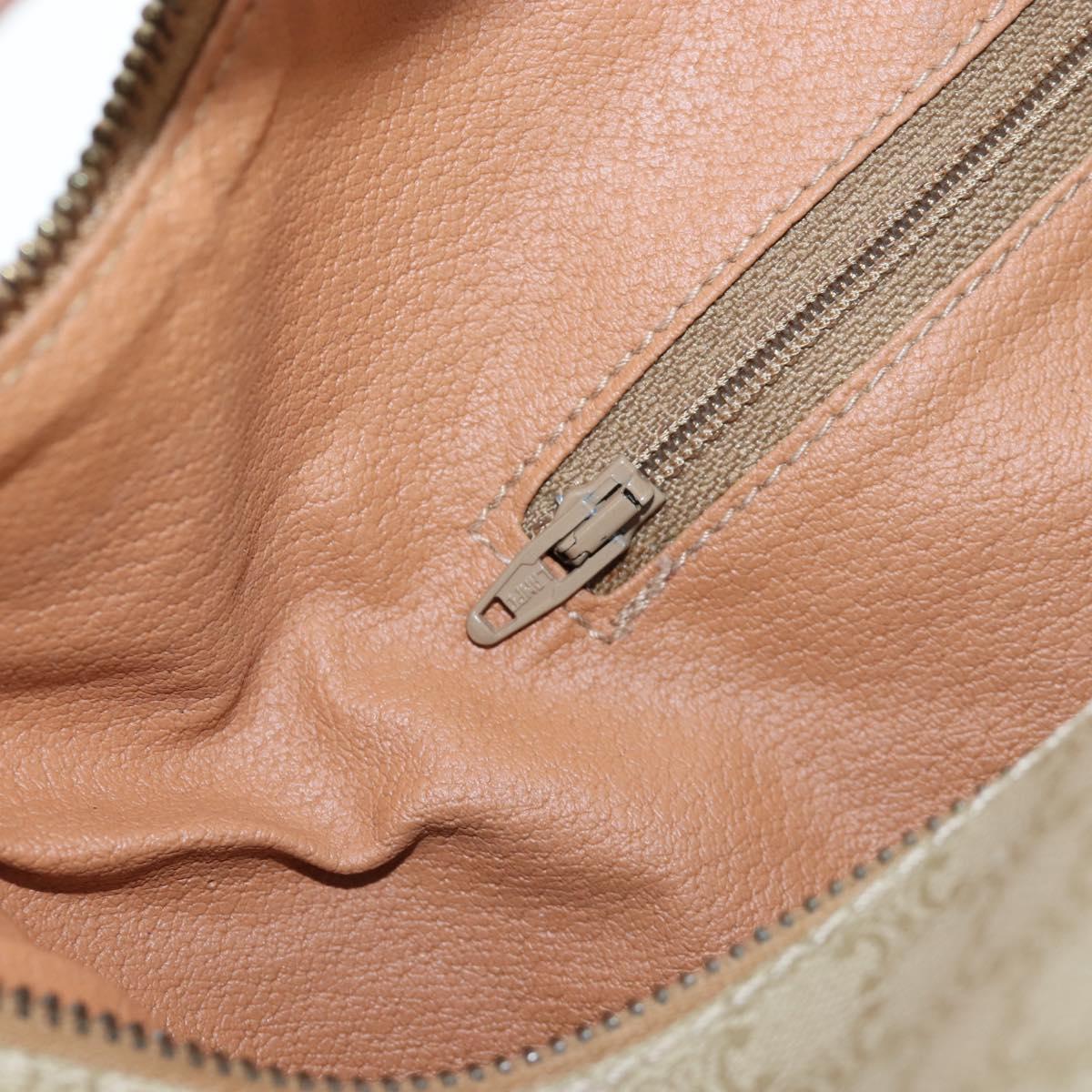CELINE Macadam Canvas Hand Bag PVC Beige Gold Auth 201135V