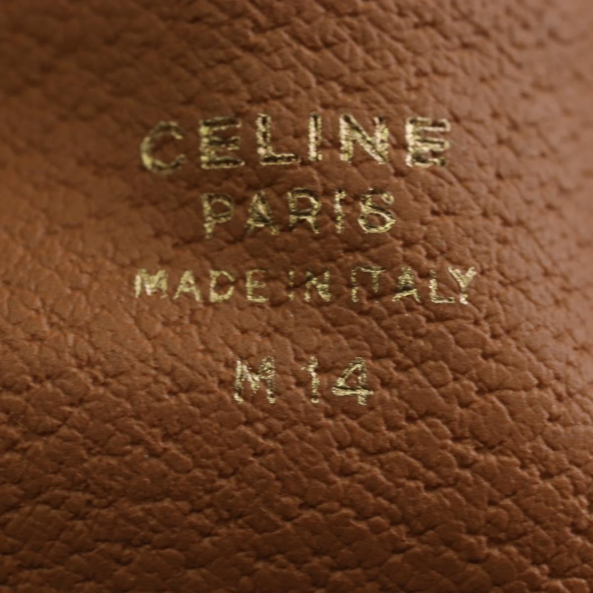CELINE Macadam Canvas Hand Bag PVC Beige Gold Auth 201135V
