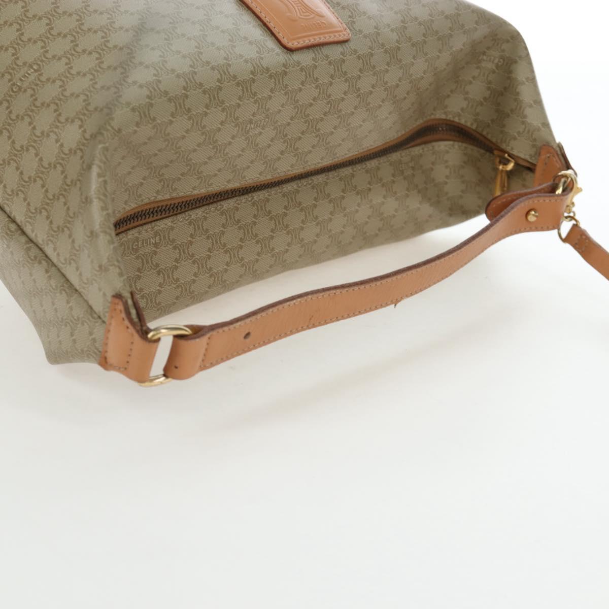 CELINE Macadam Canvas Hand Bag PVC Beige Gold Auth 201135V