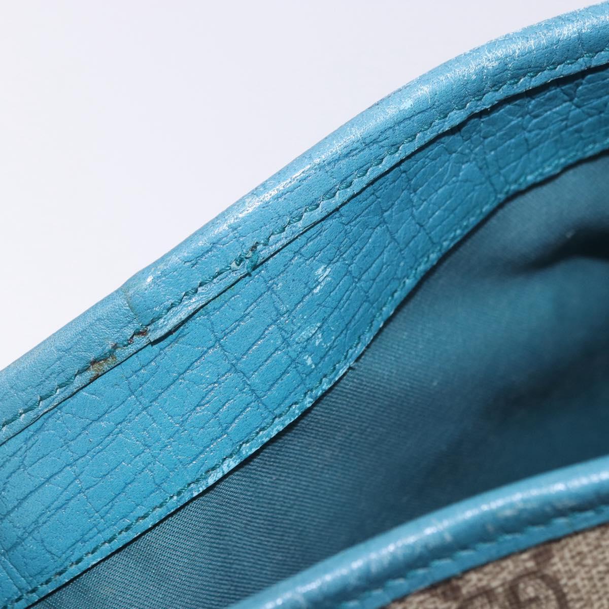 GUCCI GG Supreme Tote Bag PVC Beige Blue 114595 Auth 201138