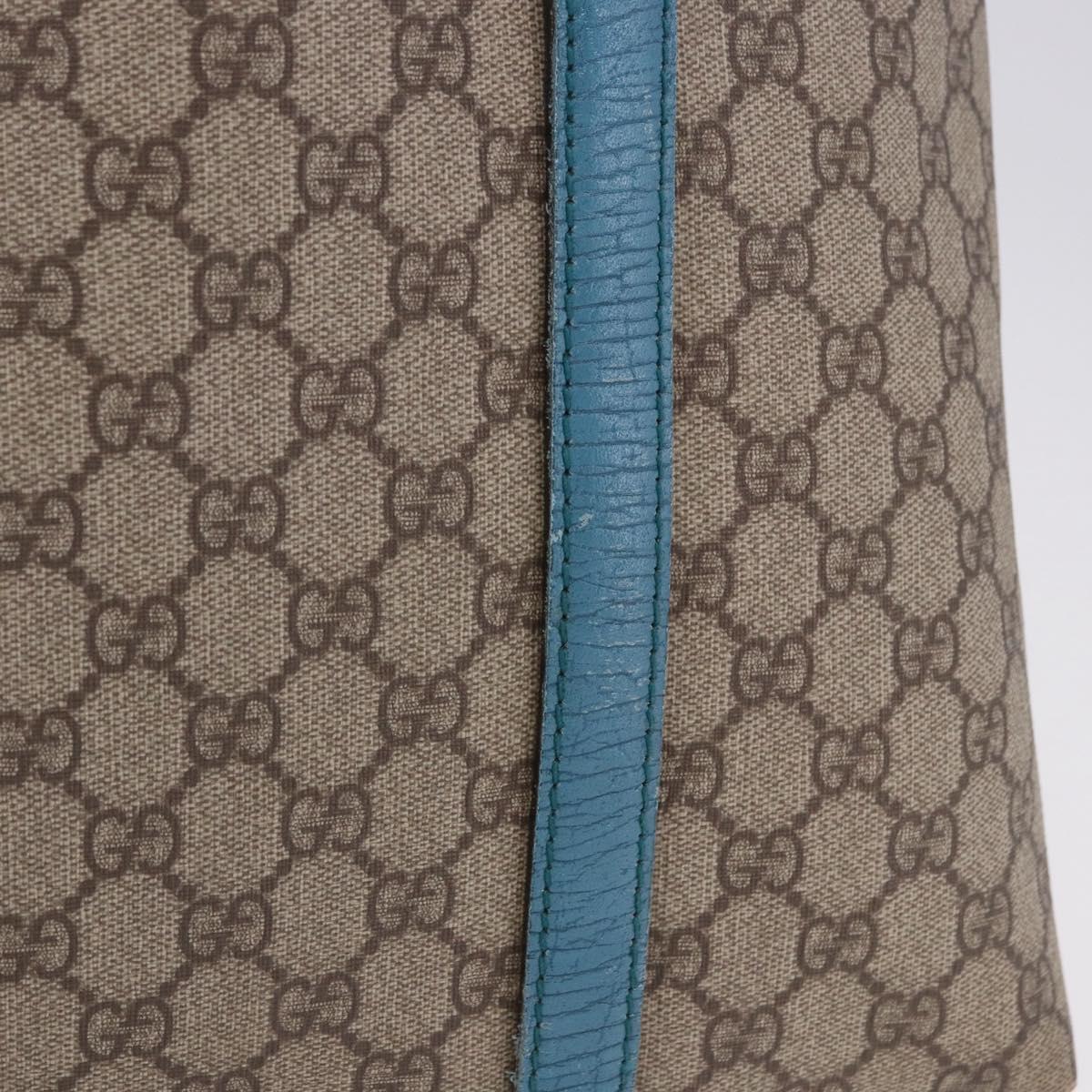 GUCCI GG Supreme Tote Bag PVC Beige Blue 114595 Auth 201138