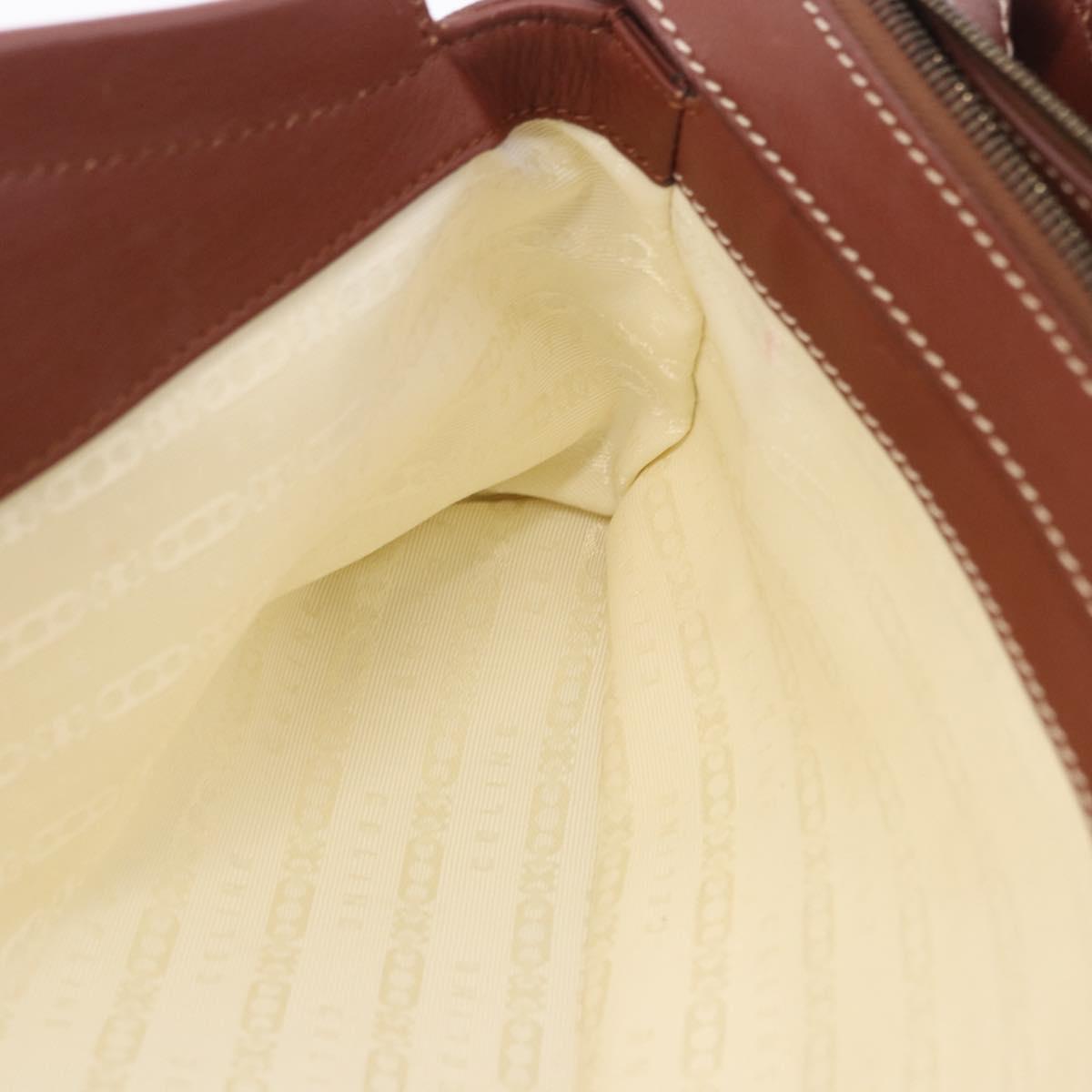 CELINE Hand Bag Canvas Beige Gold Tone Auth 201139A