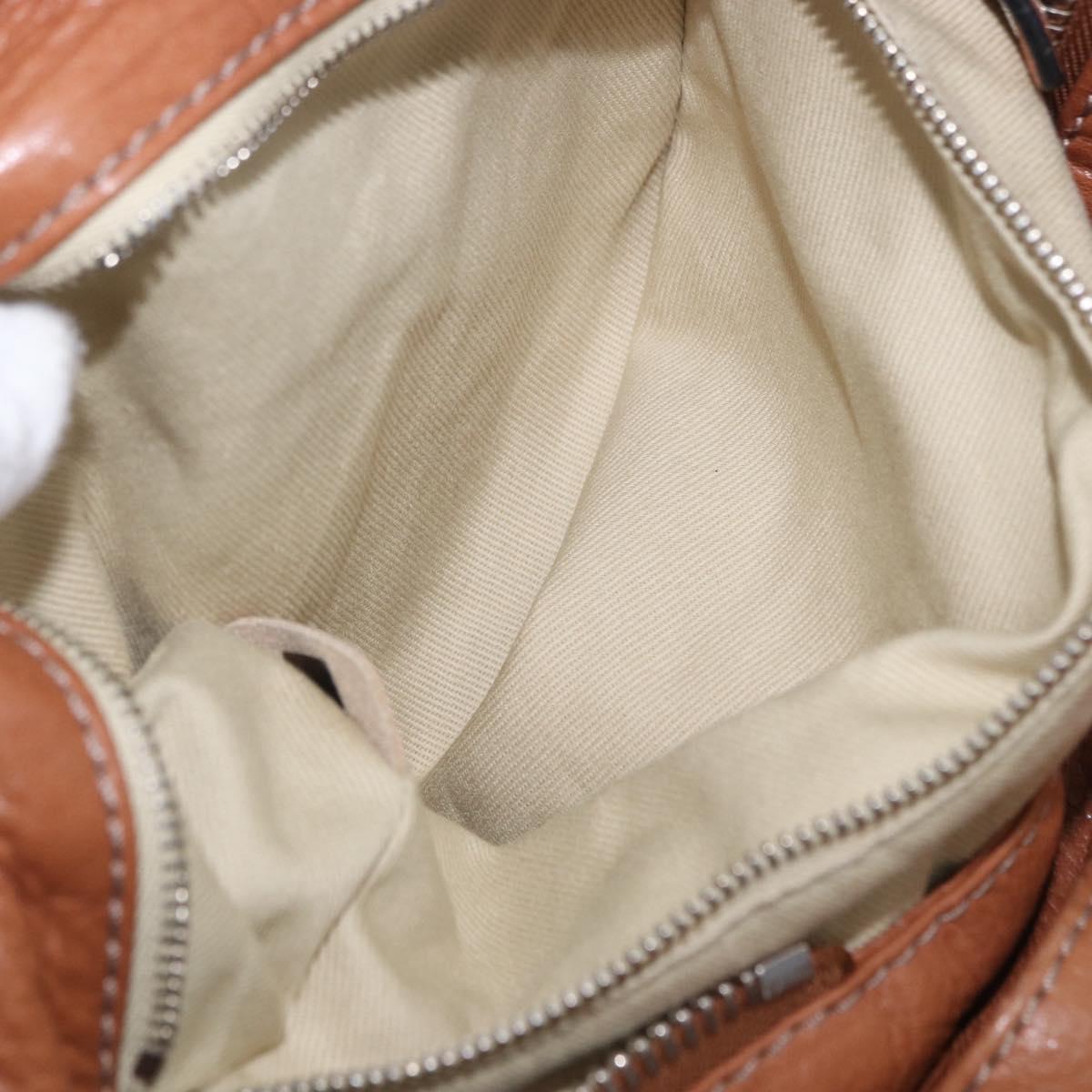 Chloe Paddington Hand Bag Leather Brown Gold Silver Auth 201140V