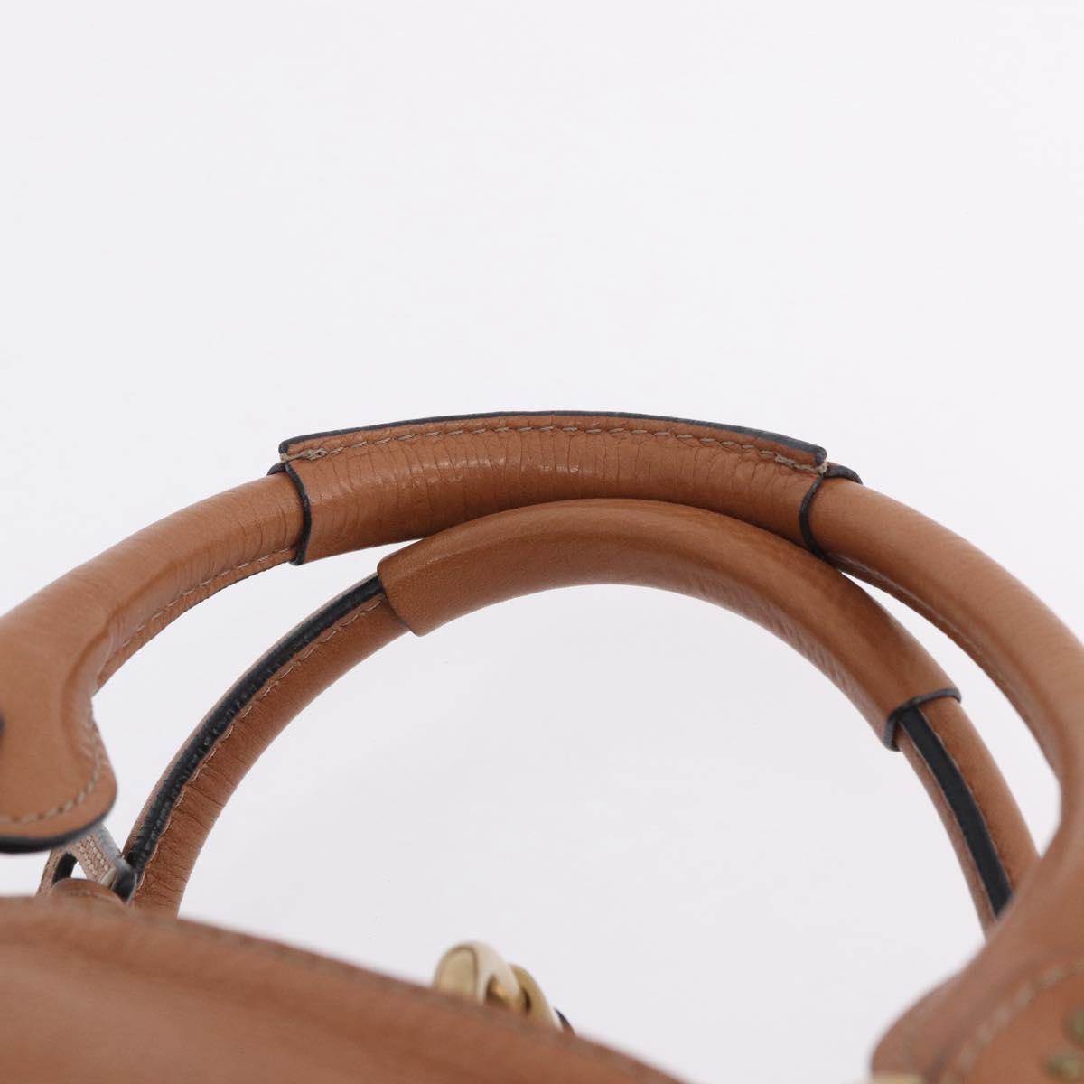 Chloe Paddington Hand Bag Leather Brown Gold Silver Auth 201140V