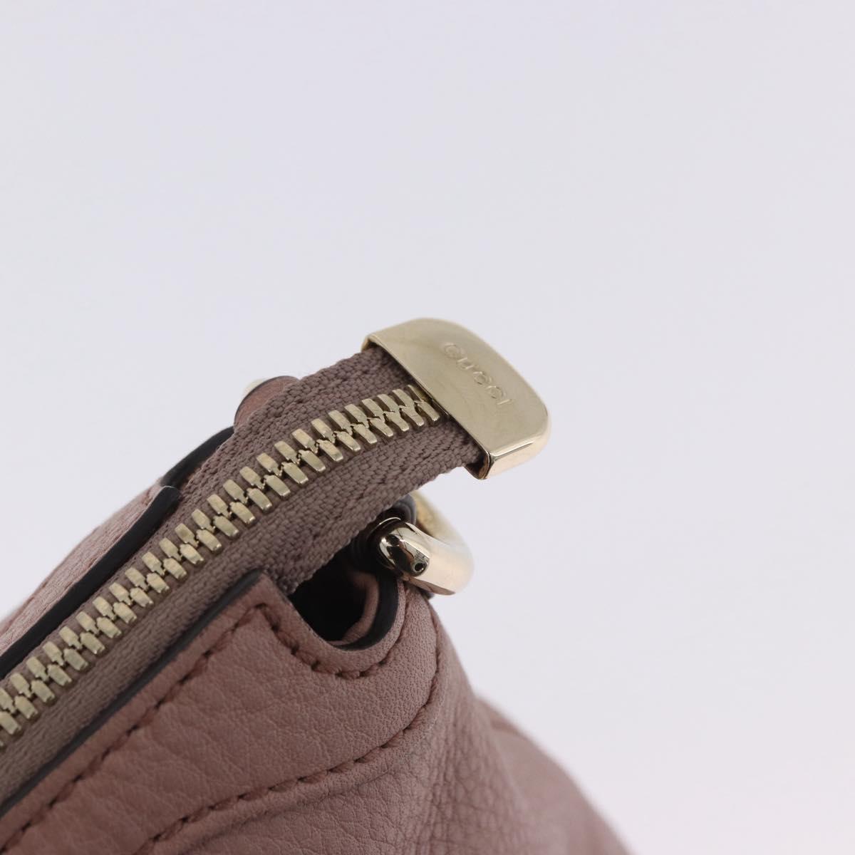 GUCCI Soho Hand Bag Leather Pink Gold Tone 308362 Auth 201141A