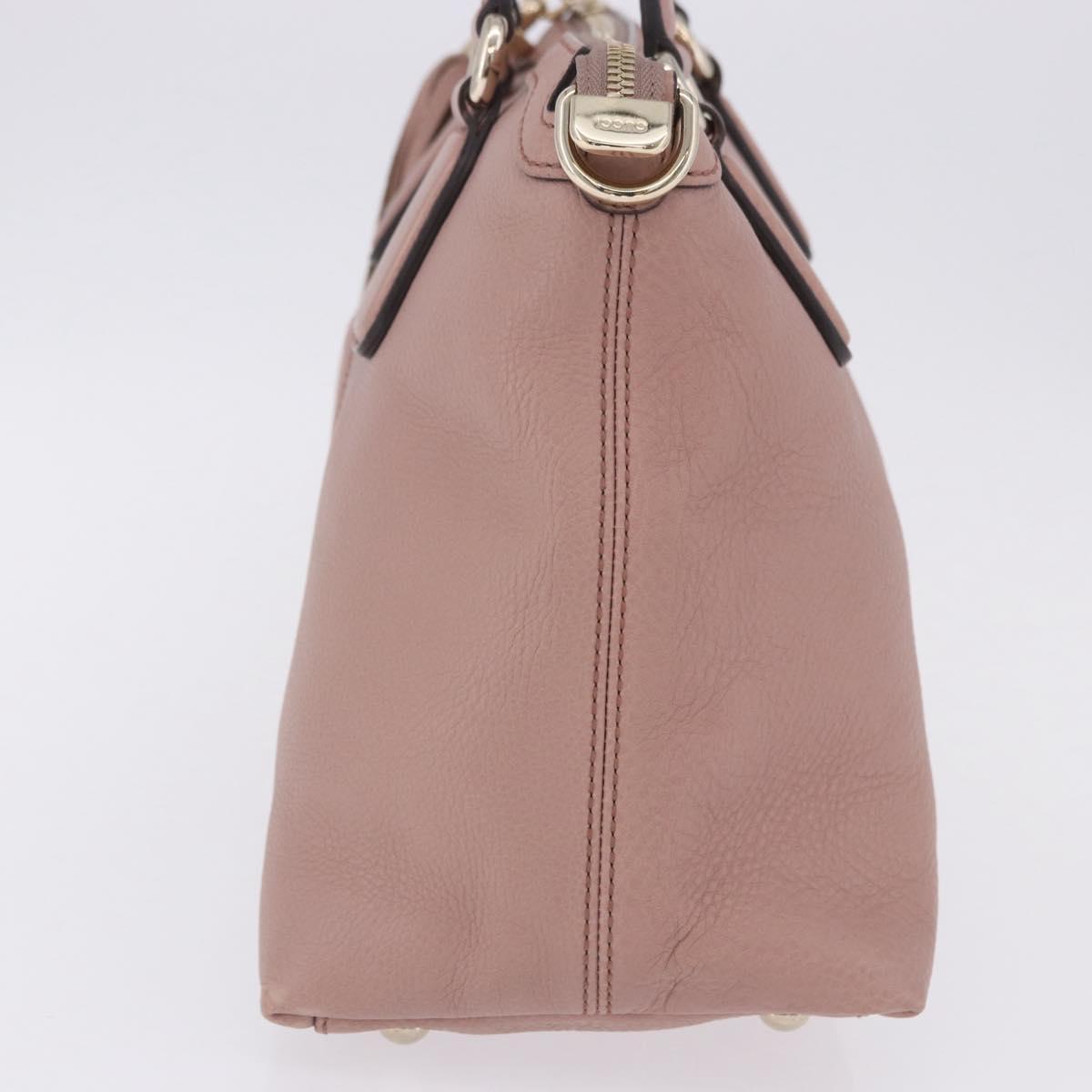 GUCCI Soho Hand Bag Leather Pink Gold Tone 308362 Auth 201141A