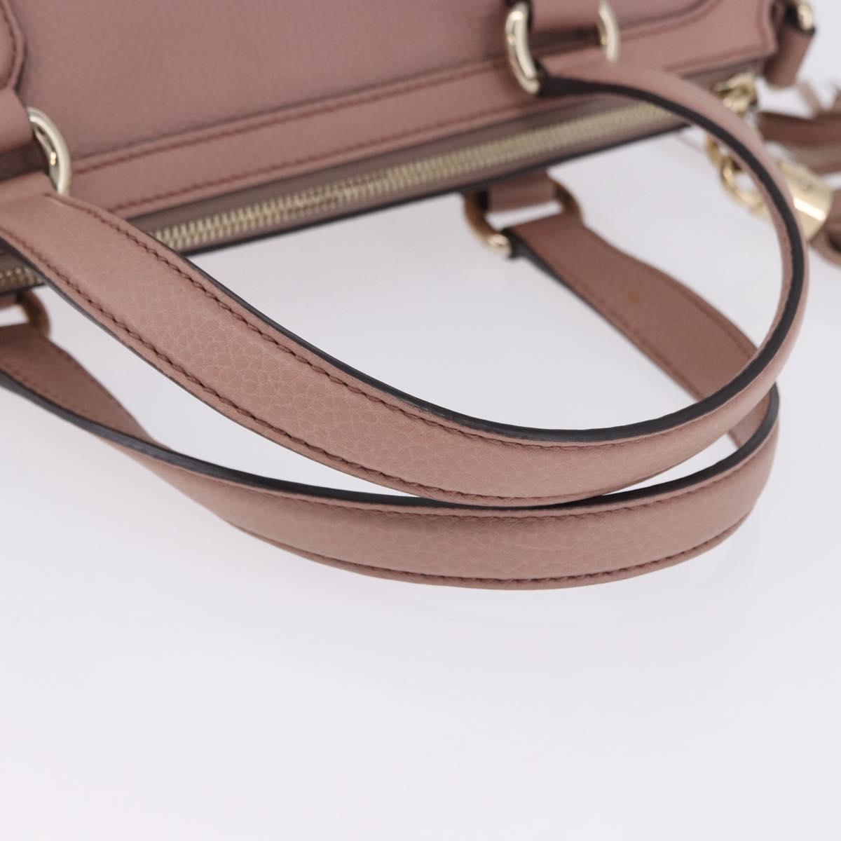 GUCCI Soho Hand Bag Leather Pink Gold Tone 308362 Auth 201141A