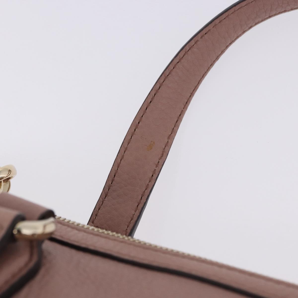 GUCCI Soho Hand Bag Leather Pink Gold Tone 308362 Auth 201141A