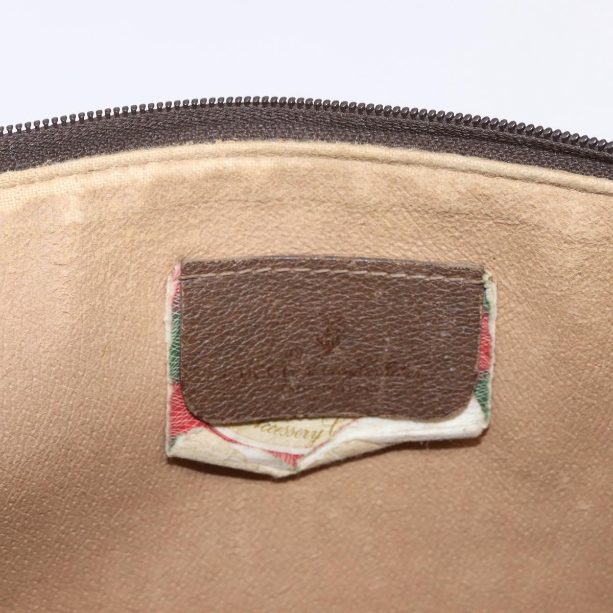 GUCCI GG Supreme Clutch Bag PVC Beige Gold Tone 89 01 029 Auth 201147