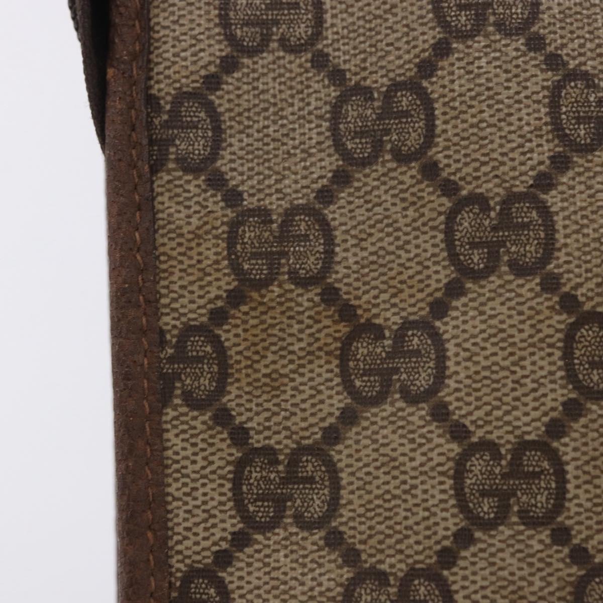 GUCCI GG Supreme Clutch Bag PVC Beige Gold Tone 89 01 029 Auth 201147