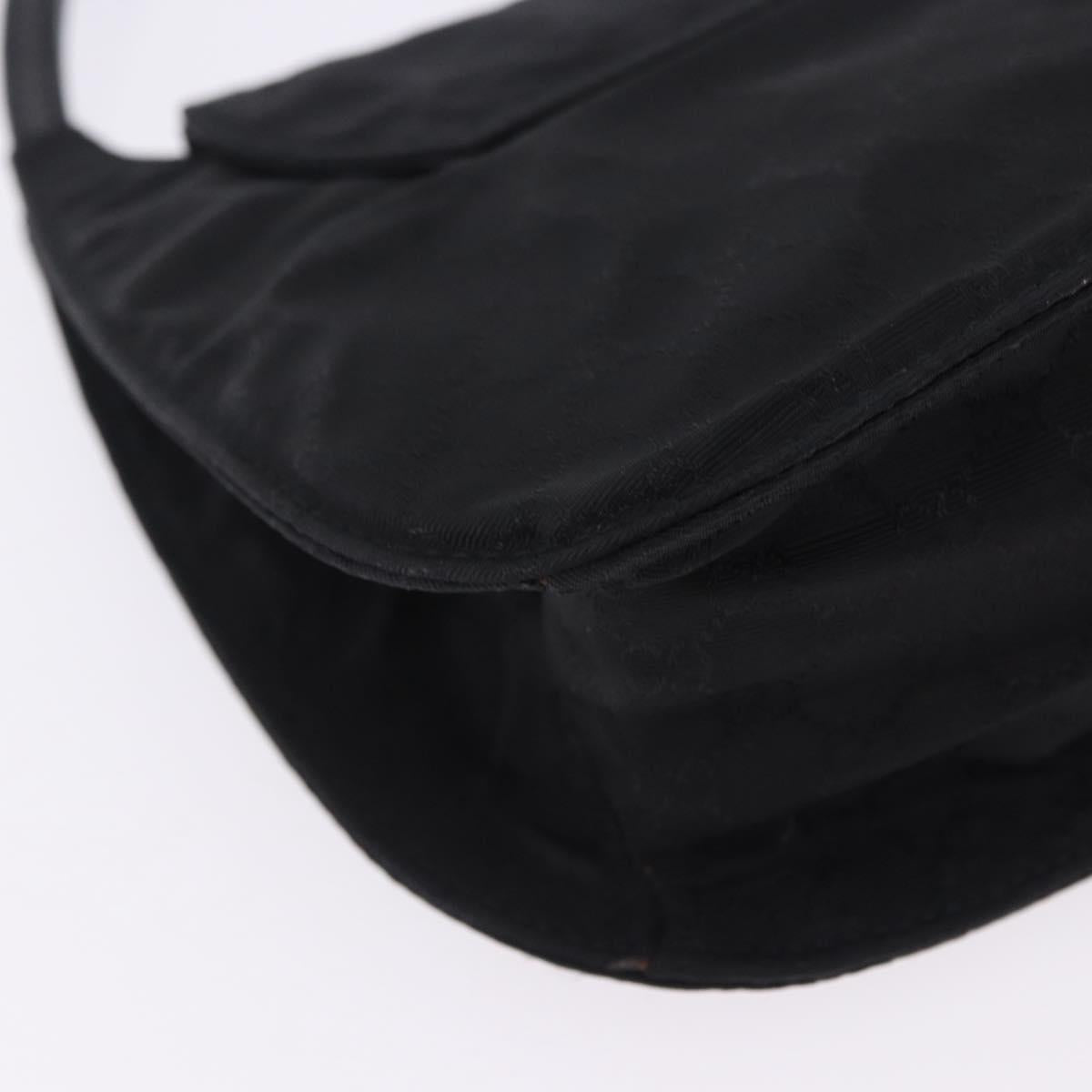 GUCCI GG Canvas Hand Bag Black Silver 005 0851 Auth 201149