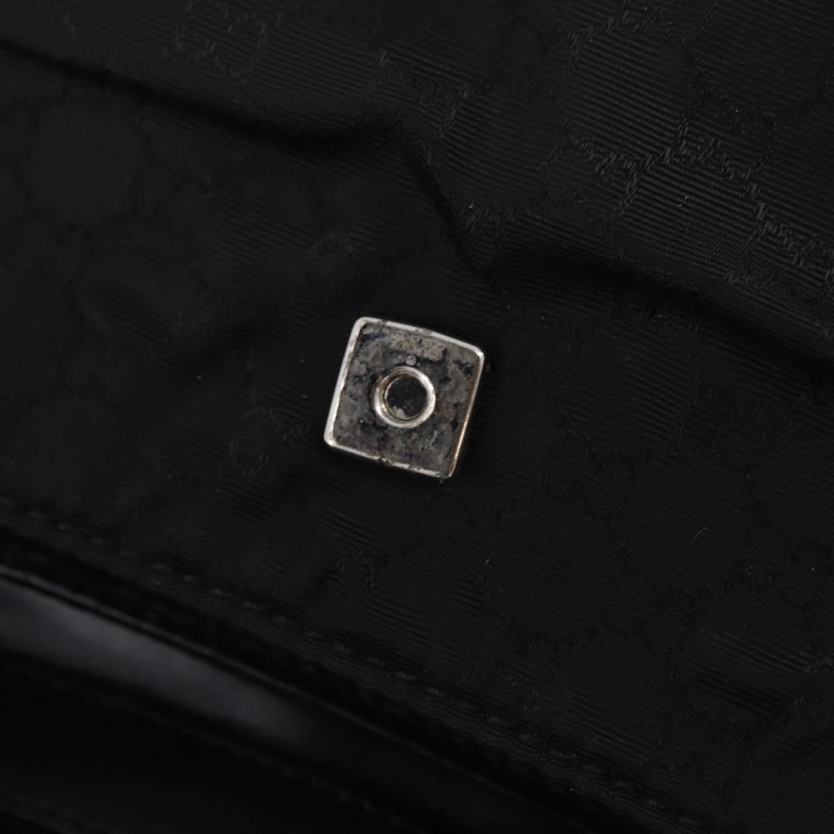 GUCCI GG Canvas Hand Bag Black Silver 005 0851 Auth 201149