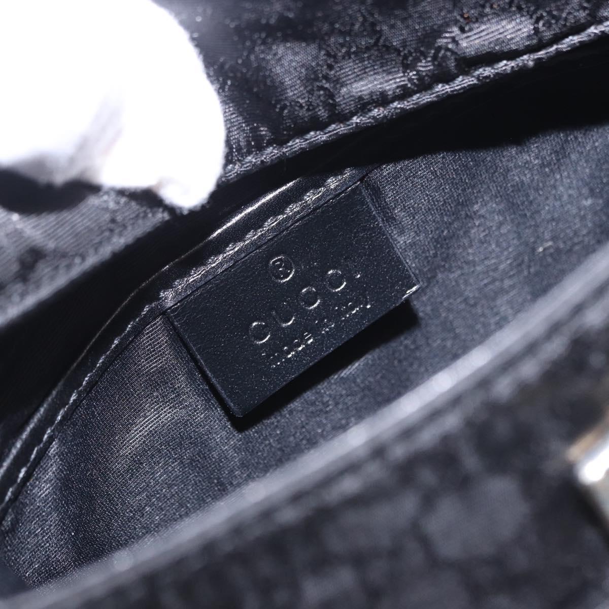 GUCCI GG Canvas Hand Bag Black Silver 005 0851 Auth 201149