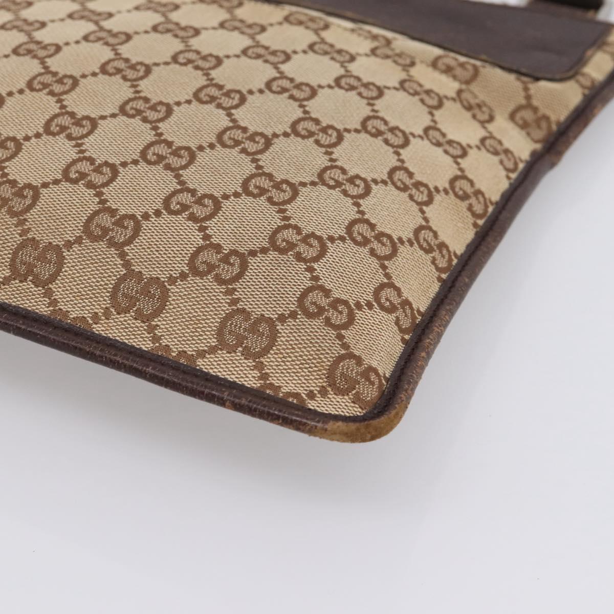 GUCCI GG Canvas Shoulder Bag Beige Silver 27639 Auth 201150