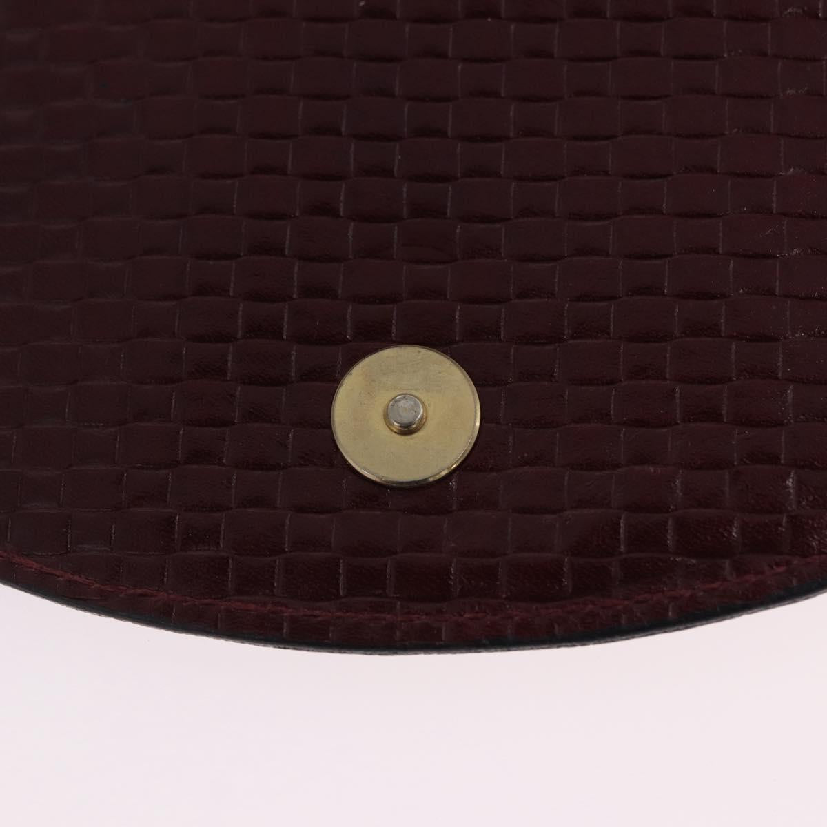 CELINE Shoulder Bag Leather Bordeaux Gold Tone Auth 201151A