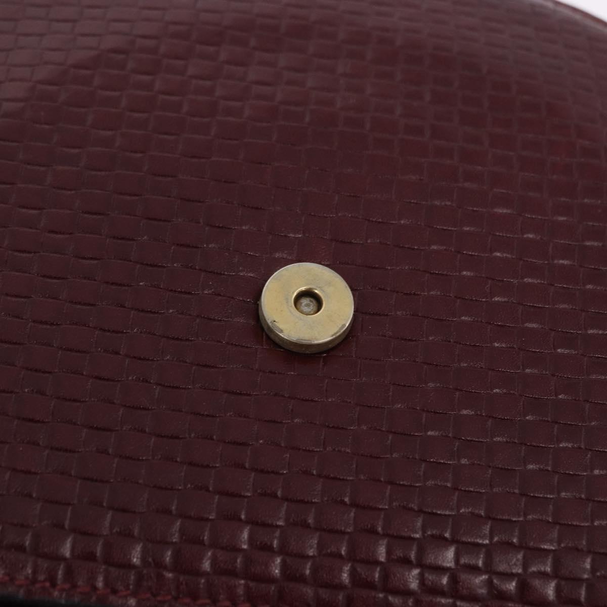 CELINE Shoulder Bag Leather Bordeaux Gold Tone Auth 201151A