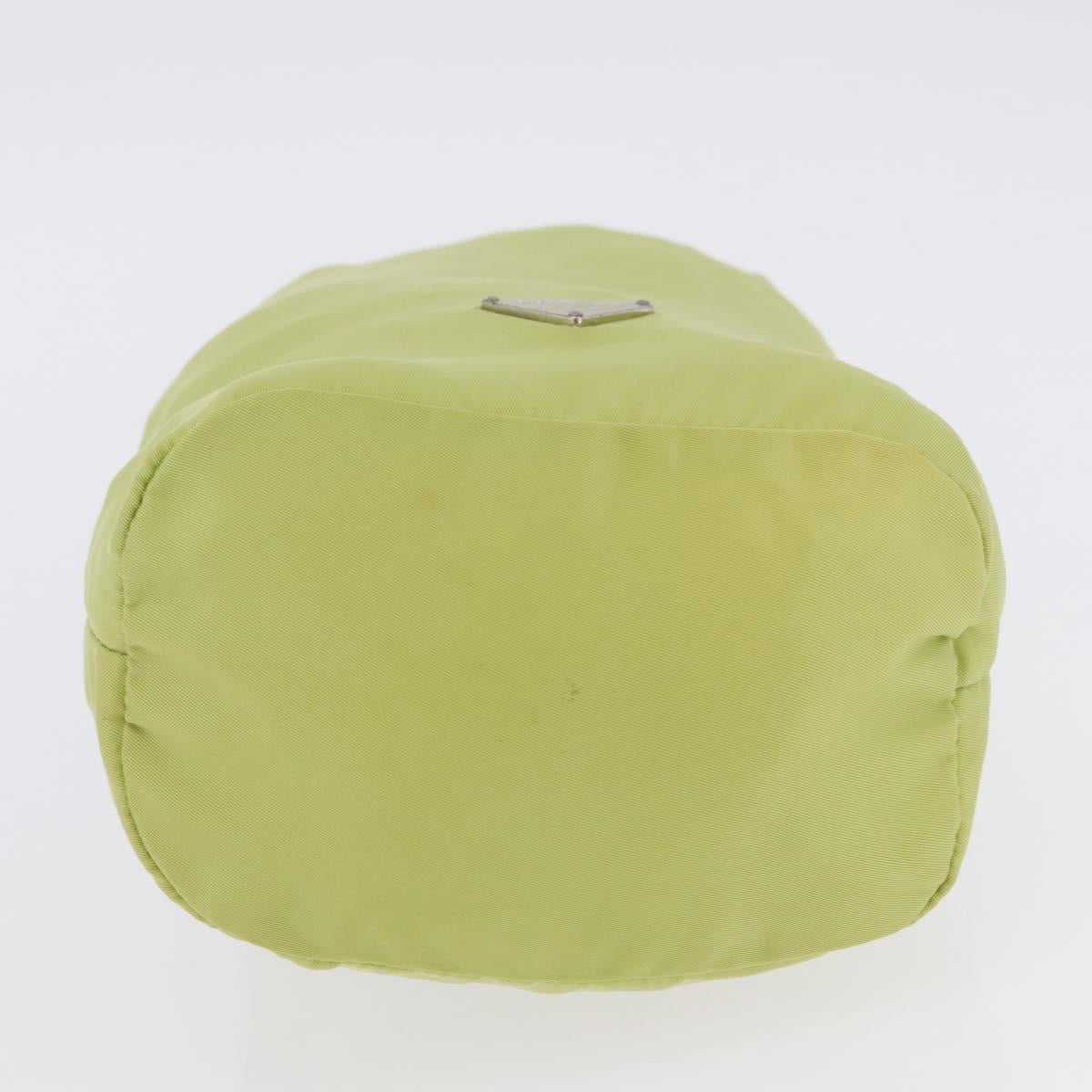 PRADA Purse Pouch Nylon LIme Green Silver Auth 201152A