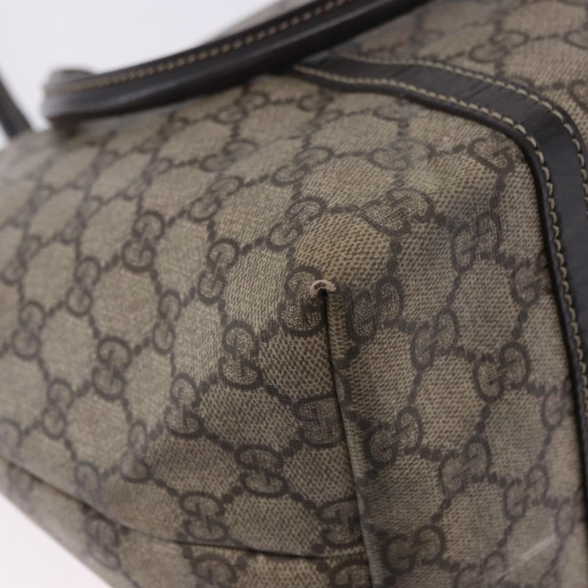 GUCCI GG Supreme Tote Bag PVC Beige Gold Tone 197953 Auth 201153