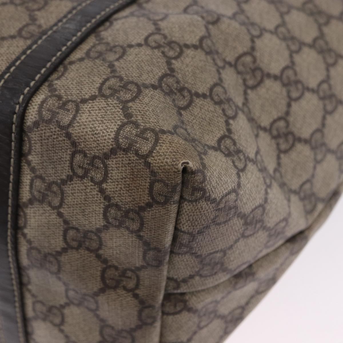 GUCCI GG Supreme Tote Bag PVC Beige Gold Tone 197953 Auth 201153