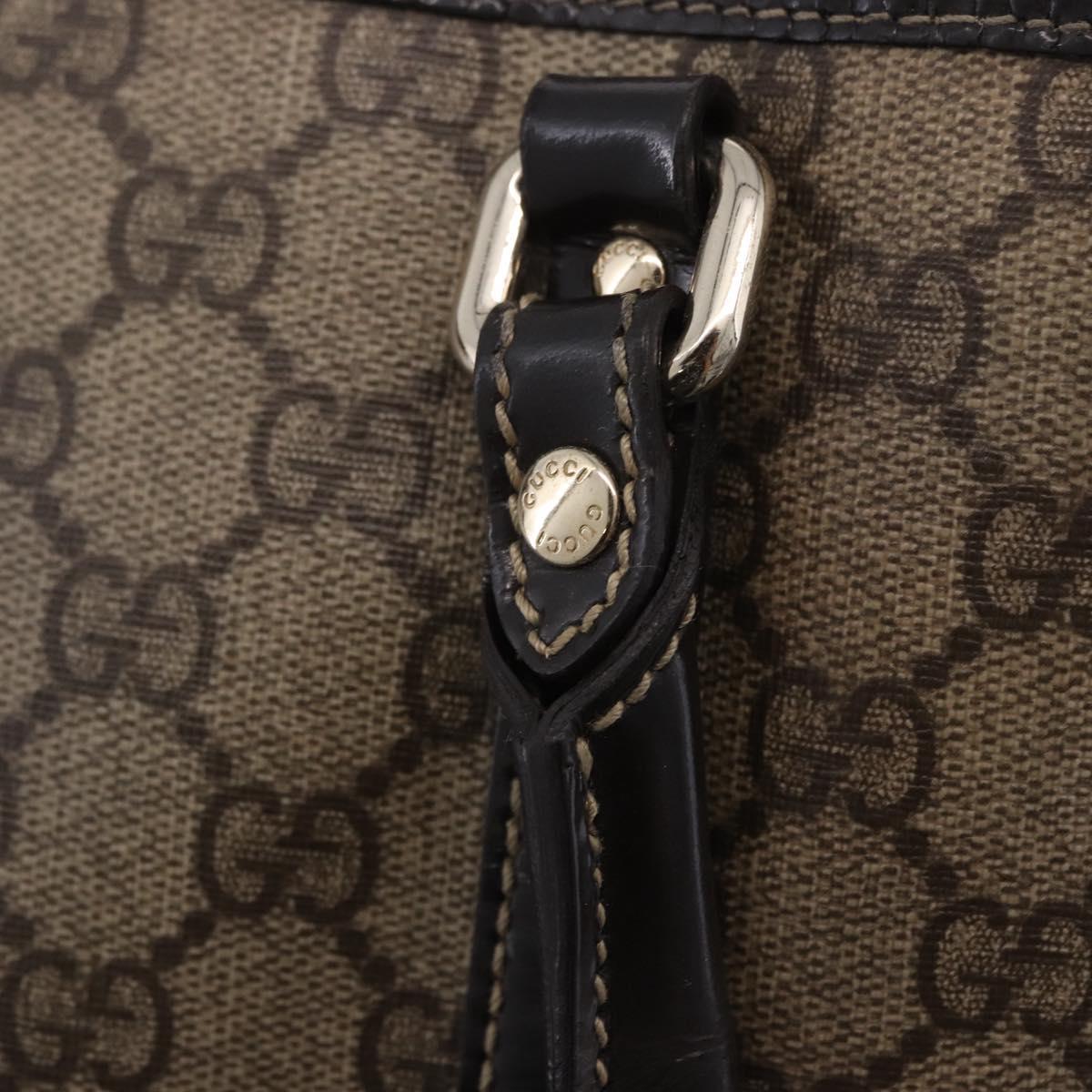 GUCCI GG Supreme Tote Bag PVC Beige Gold Tone 197953 Auth 201153