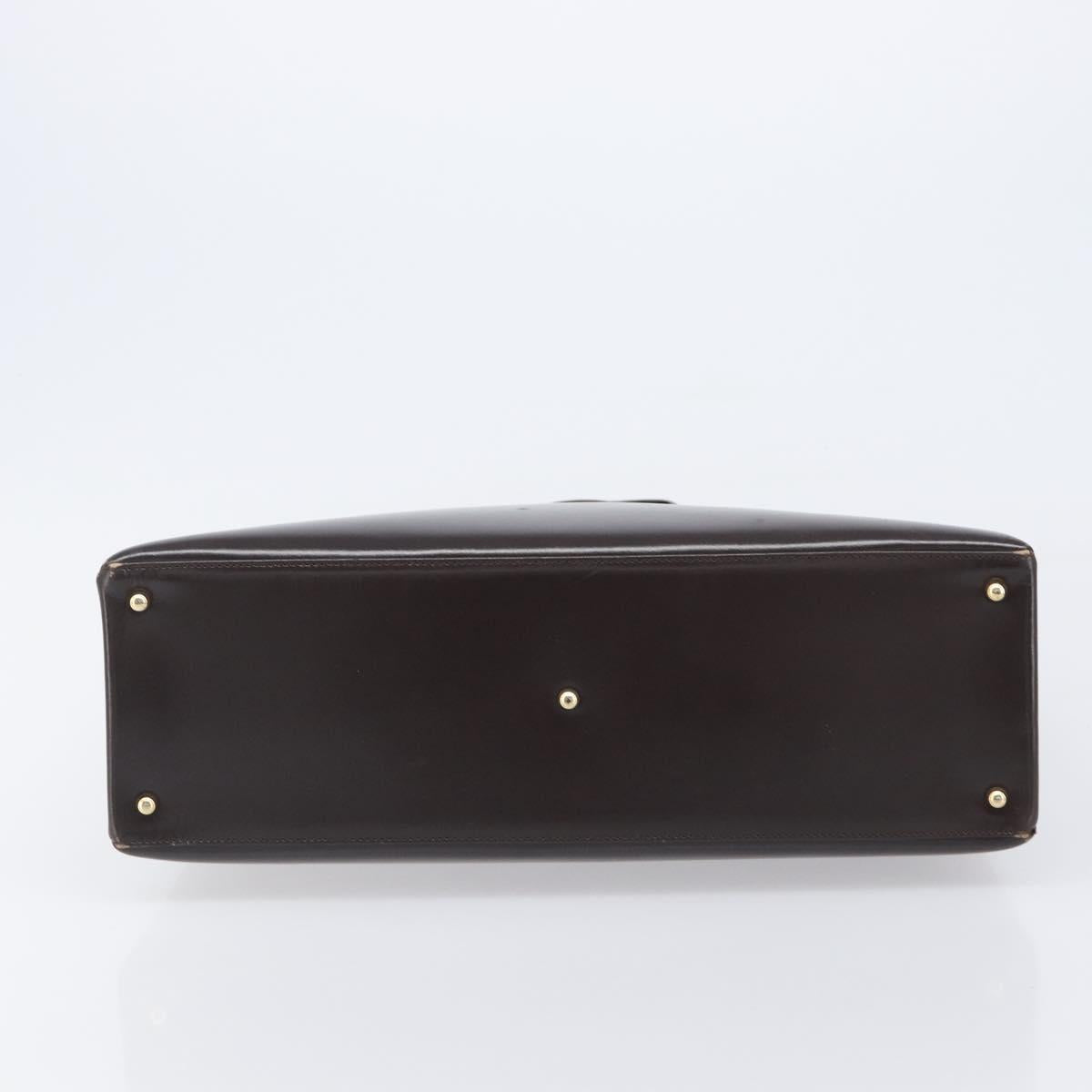GUCCI Hand Bag Leather Brown Gold Tone 002 2046 0332 Auth 201157