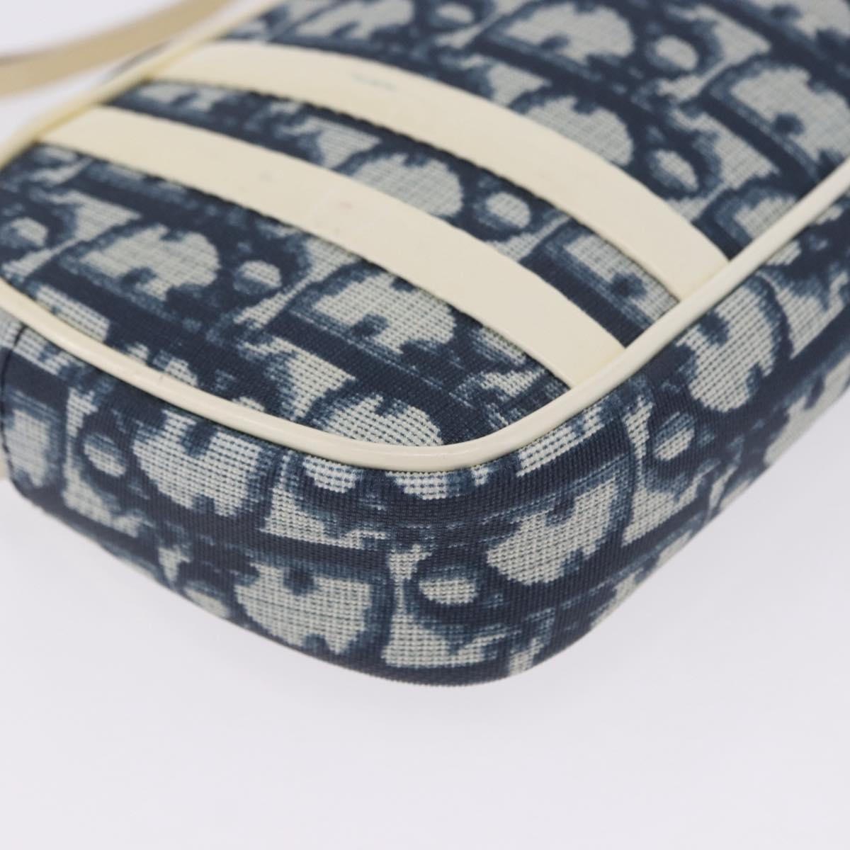Christian Dior Trotter Hand Bag PVC Leather Blue White Auth 201159