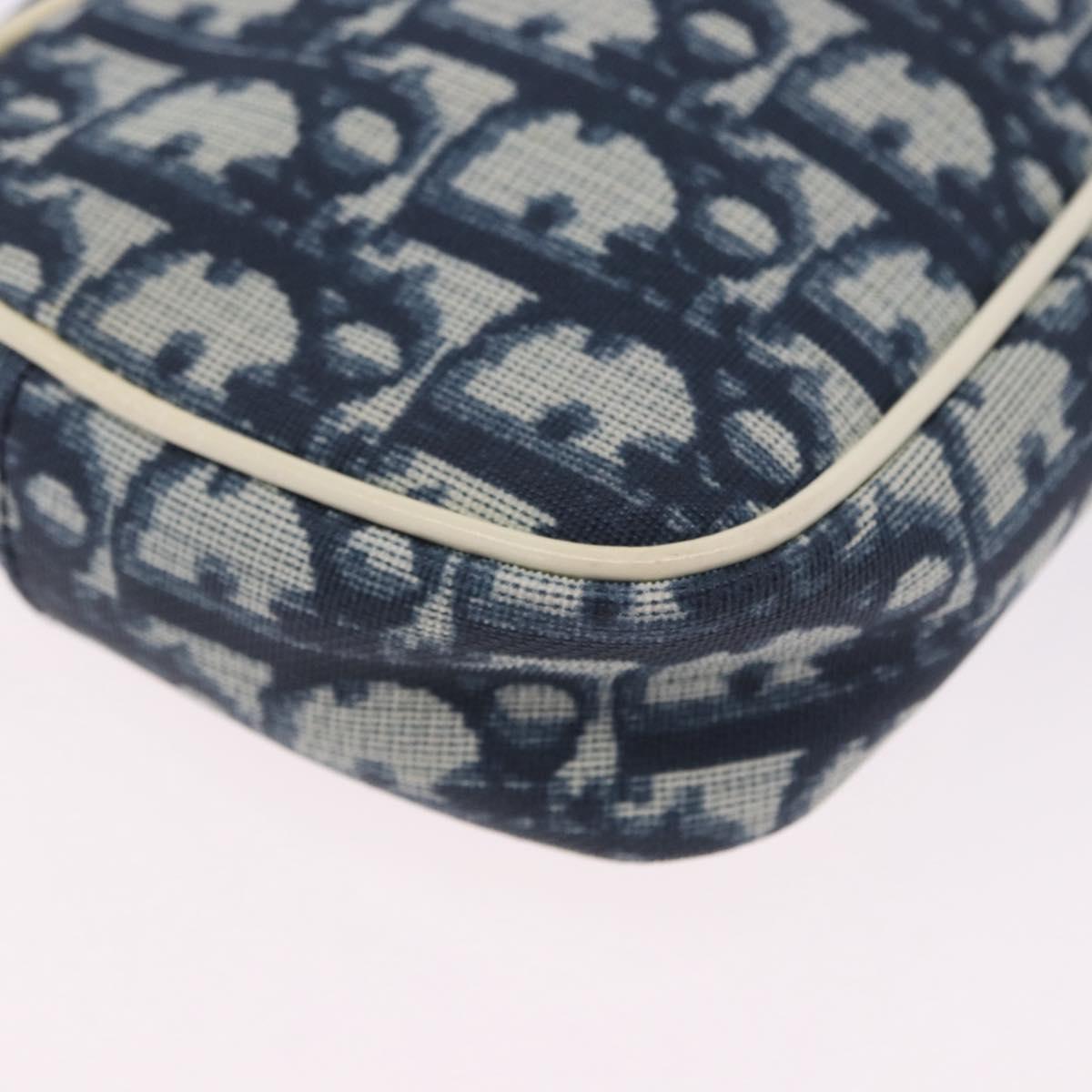 Christian Dior Trotter Hand Bag PVC Leather Blue White Auth 201159