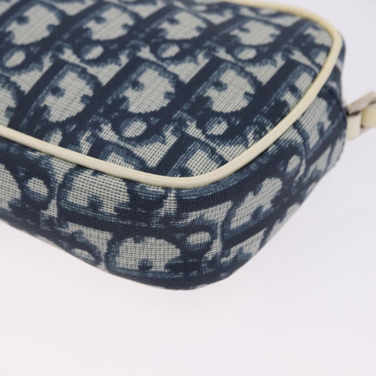 Christian Dior Trotter Hand Bag PVC Leather Blue White Auth 201159