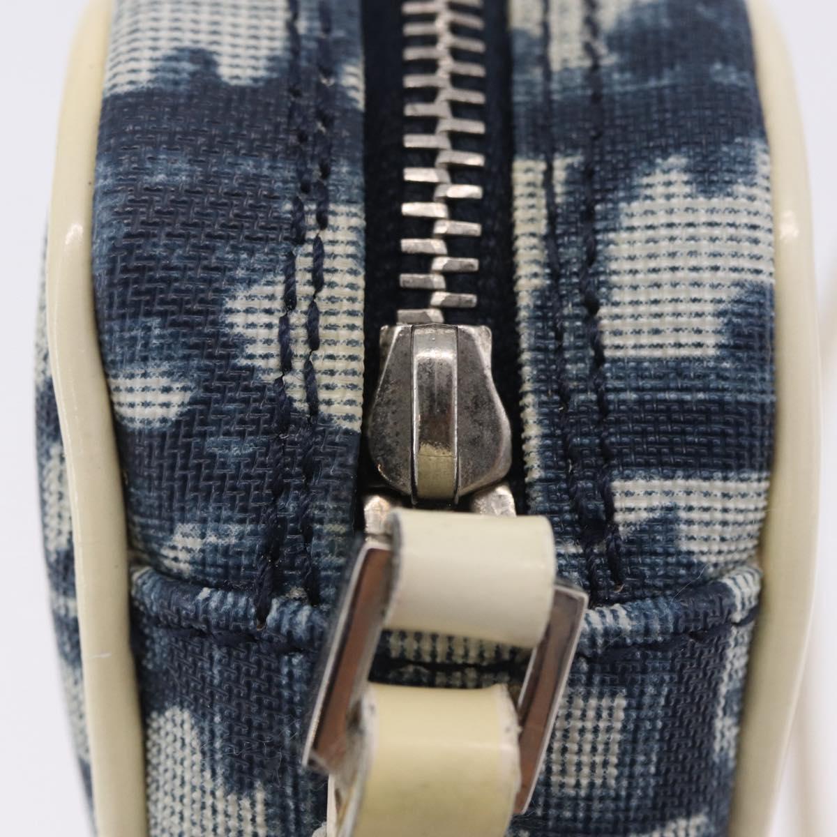 Christian Dior Trotter Hand Bag PVC Leather Blue White Auth 201159