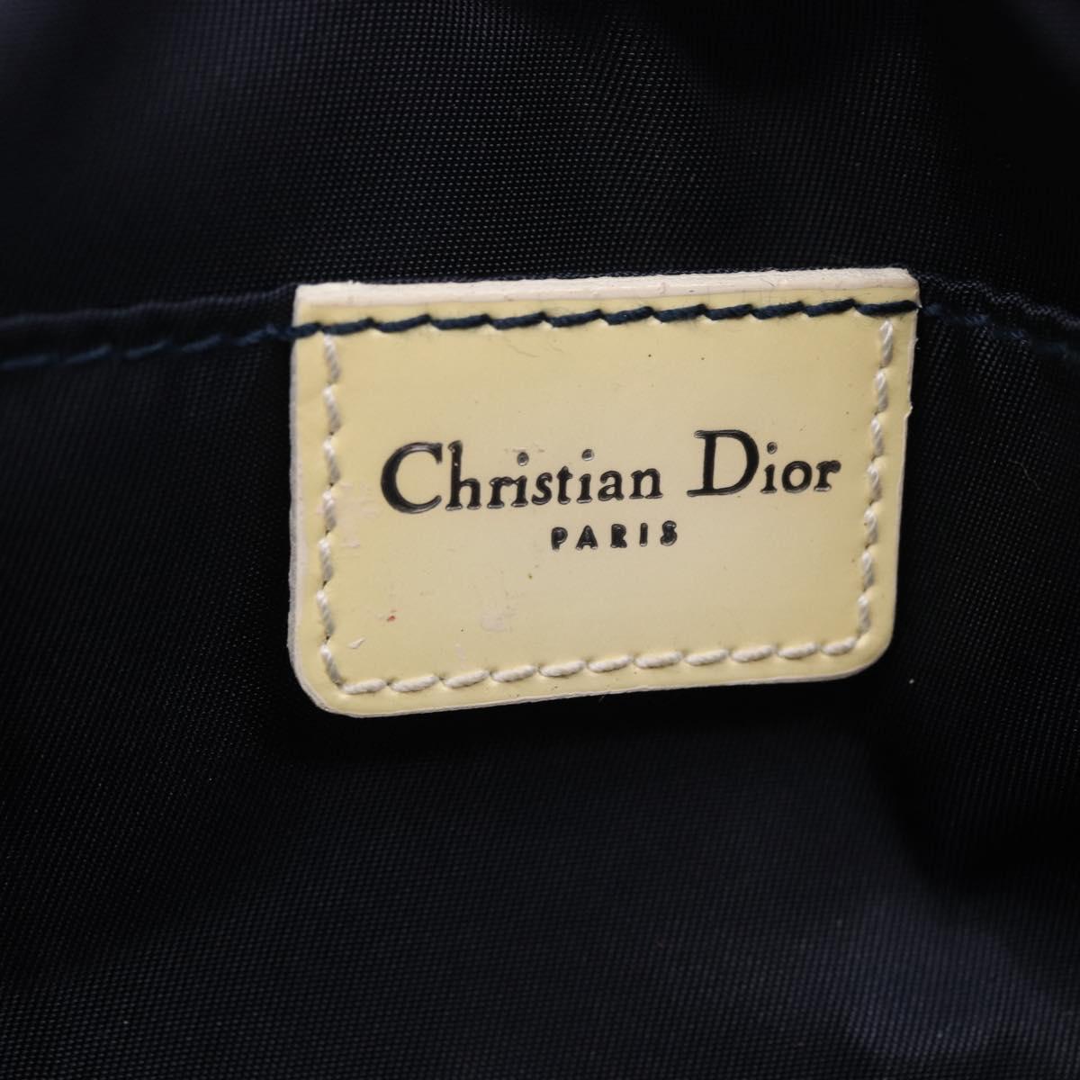 Christian Dior Trotter Hand Bag PVC Leather Blue White Auth 201159