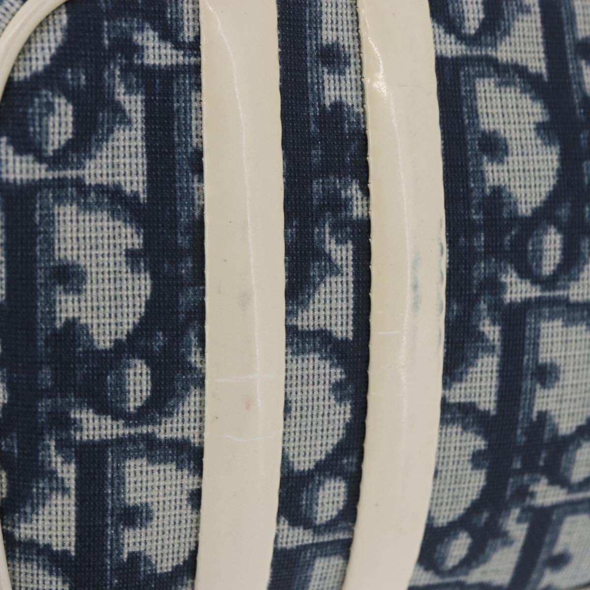 Christian Dior Trotter Hand Bag PVC Leather Blue White Auth 201159