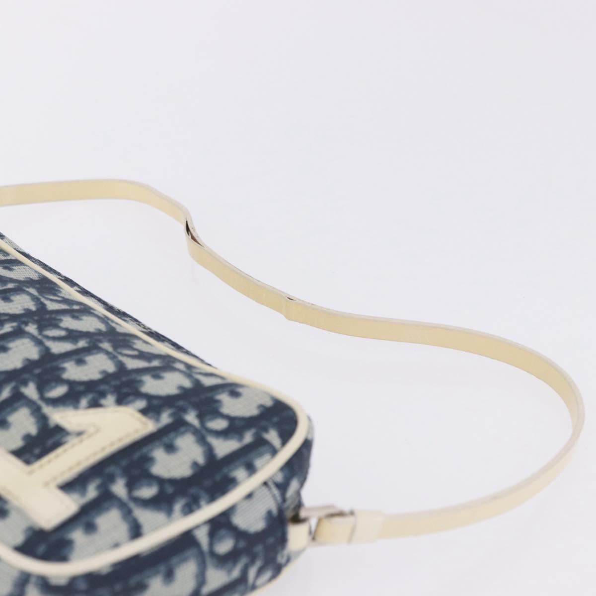 Christian Dior Trotter Hand Bag PVC Leather Blue White Auth 201159