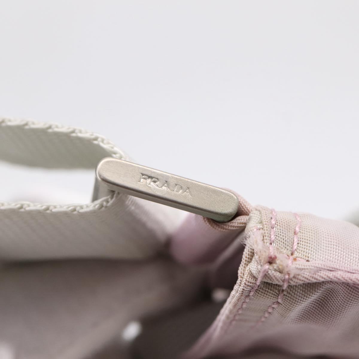 PRADA Shoulder Bag Nylon Pink Silver Auth 201164A
