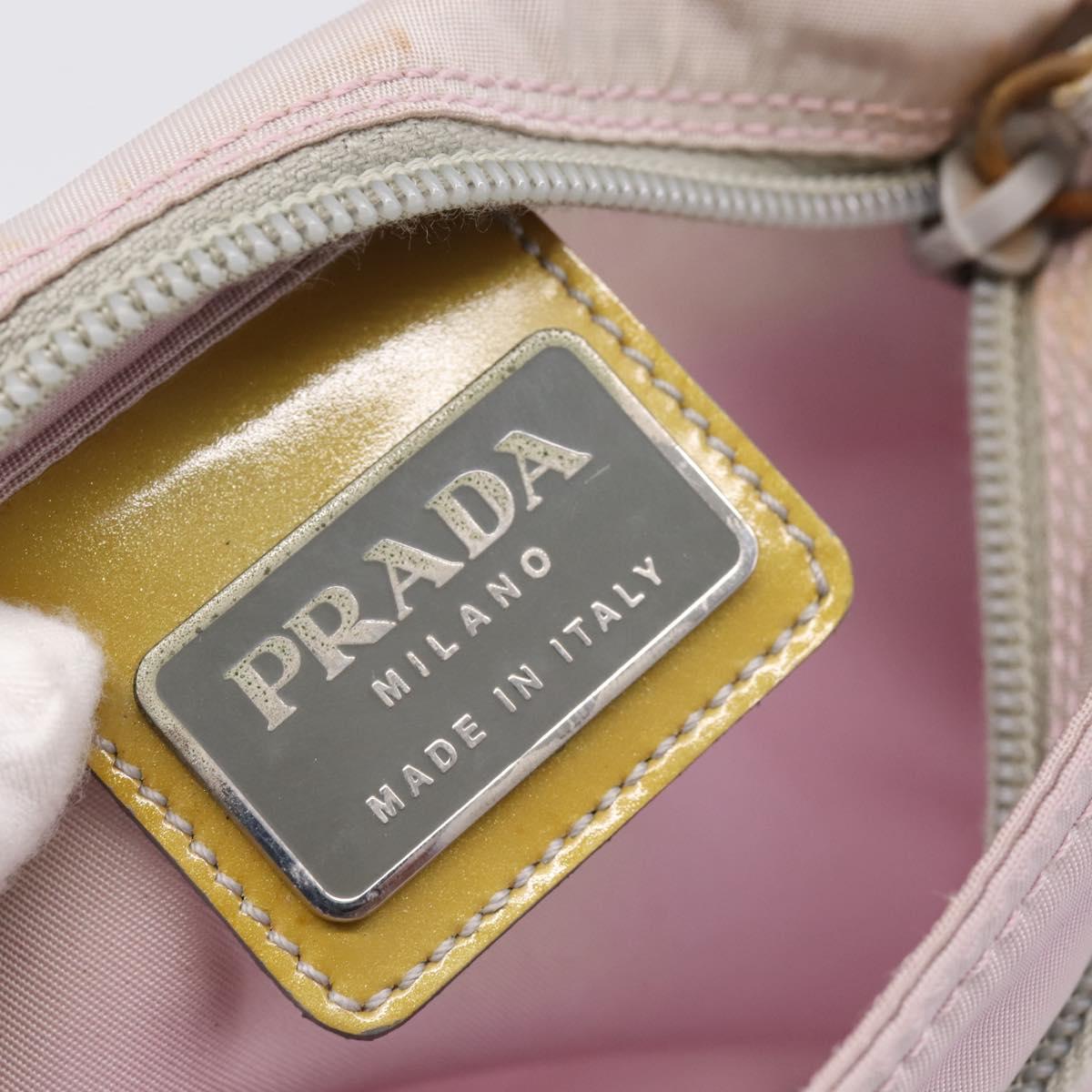 PRADA Shoulder Bag Nylon Pink Silver Auth 201164A