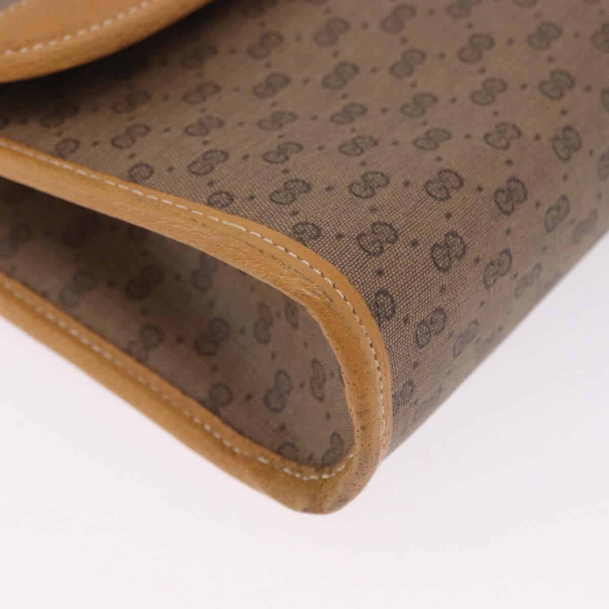 GUCCI Micro GG Shoulder Bag PVC Leather Beige Gold Tone 004 161 0670 Auth 201173