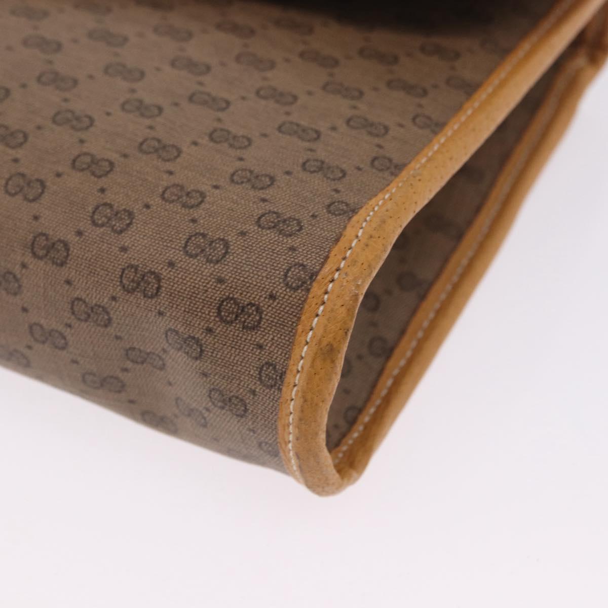 GUCCI Micro GG Shoulder Bag PVC Leather Beige Gold Tone 004 161 0670 Auth 201173