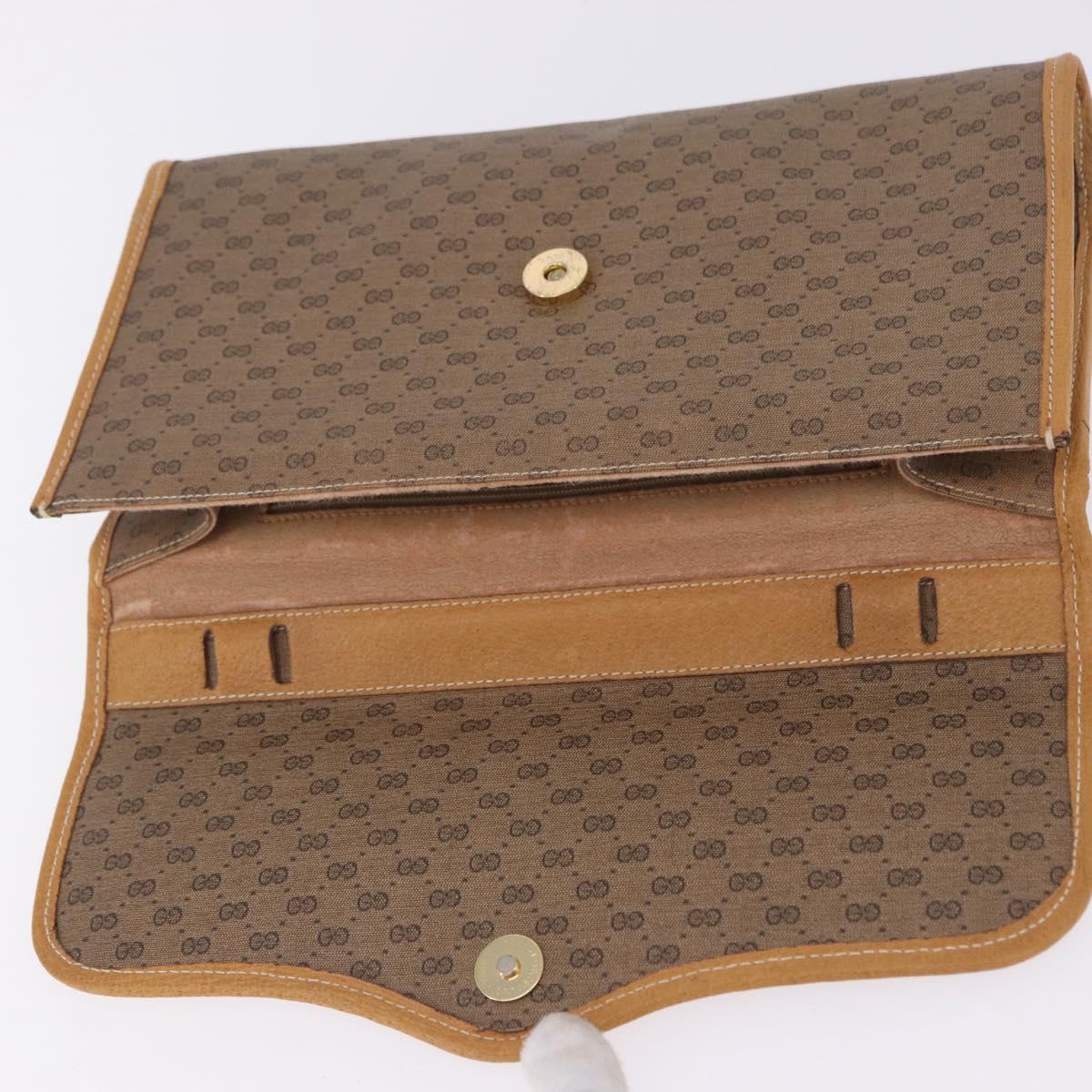 GUCCI Micro GG Shoulder Bag PVC Leather Beige Gold Tone 004 161 0670 Auth 201173