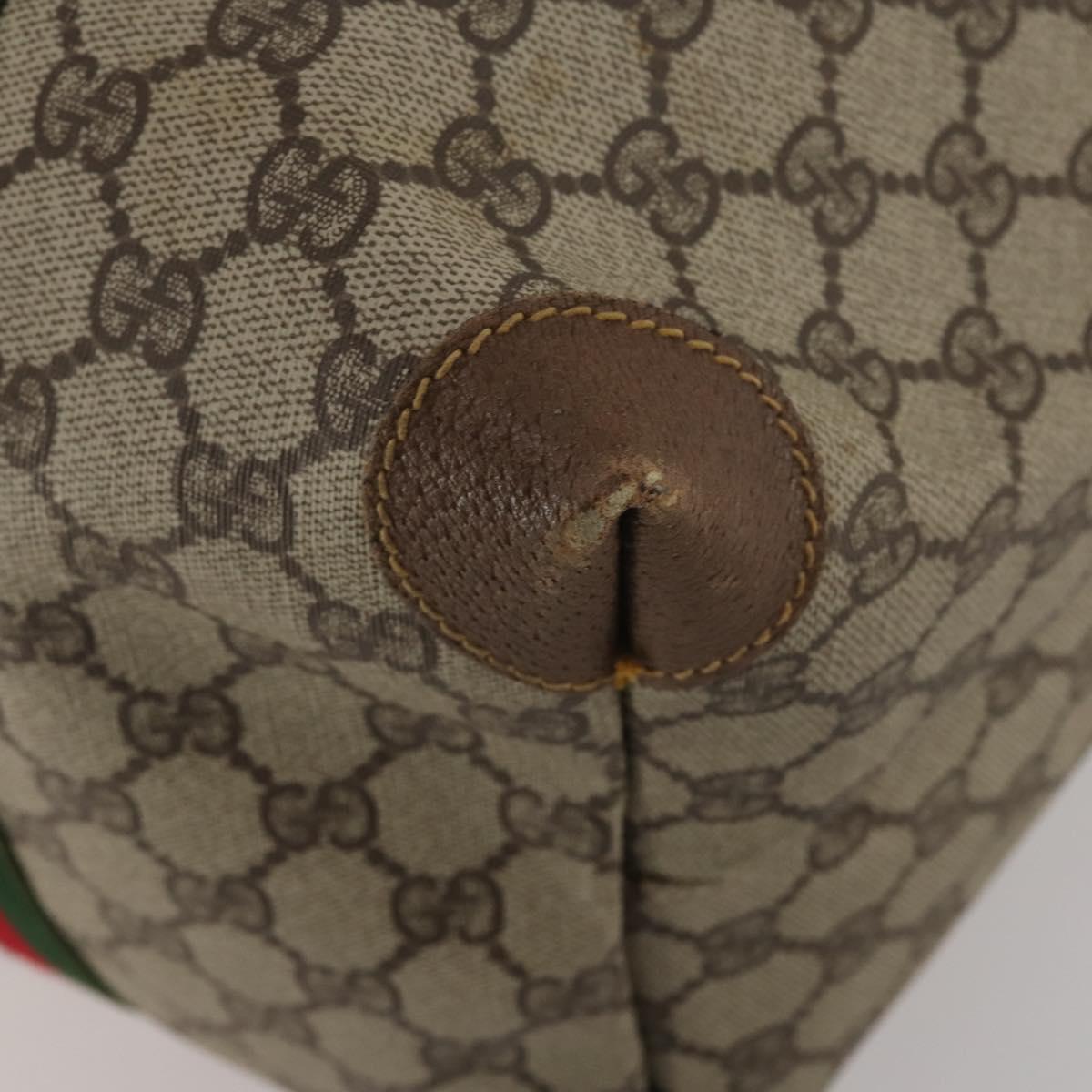 GUCCI GG Supreme Web Sherry Line Tote Bag PVC Beige 002 39 6211 Auth 201174A