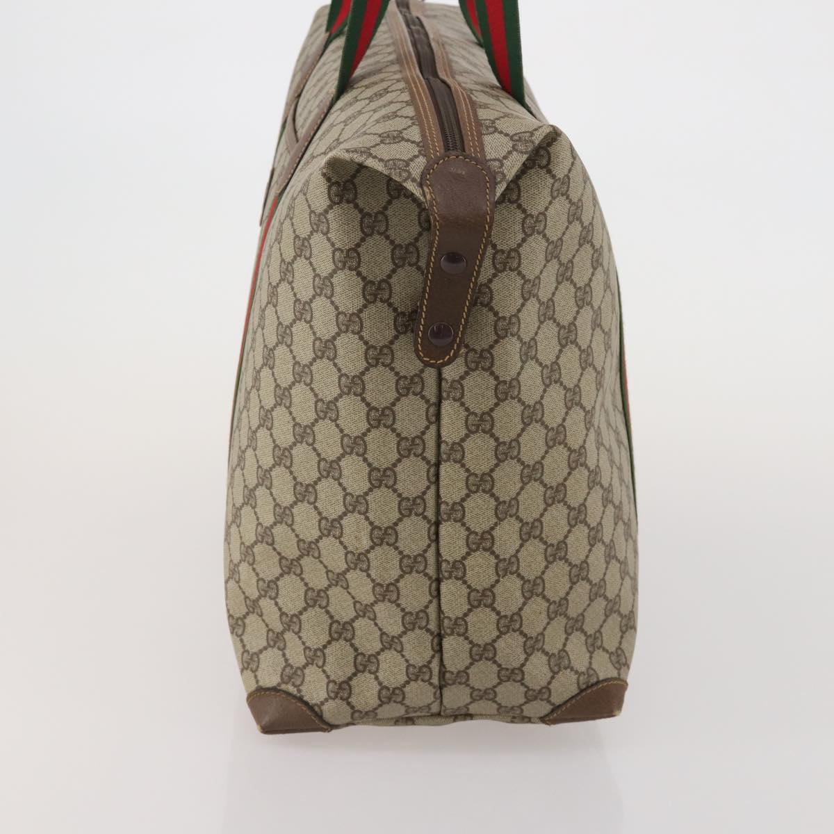 GUCCI GG Supreme Web Sherry Line Tote Bag PVC Beige 002 39 6211 Auth 201174A