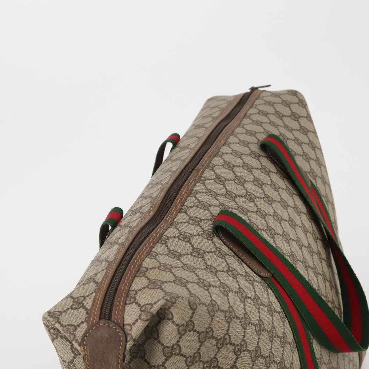 GUCCI GG Supreme Web Sherry Line Tote Bag PVC Beige 002 39 6211 Auth 201174A