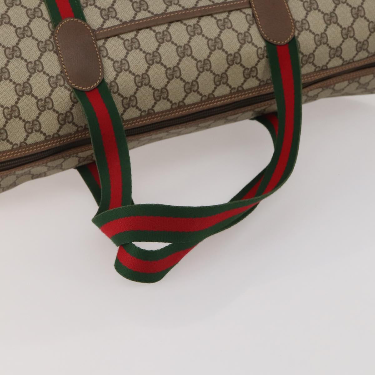 GUCCI GG Supreme Web Sherry Line Tote Bag PVC Beige 002 39 6211 Auth 201174A