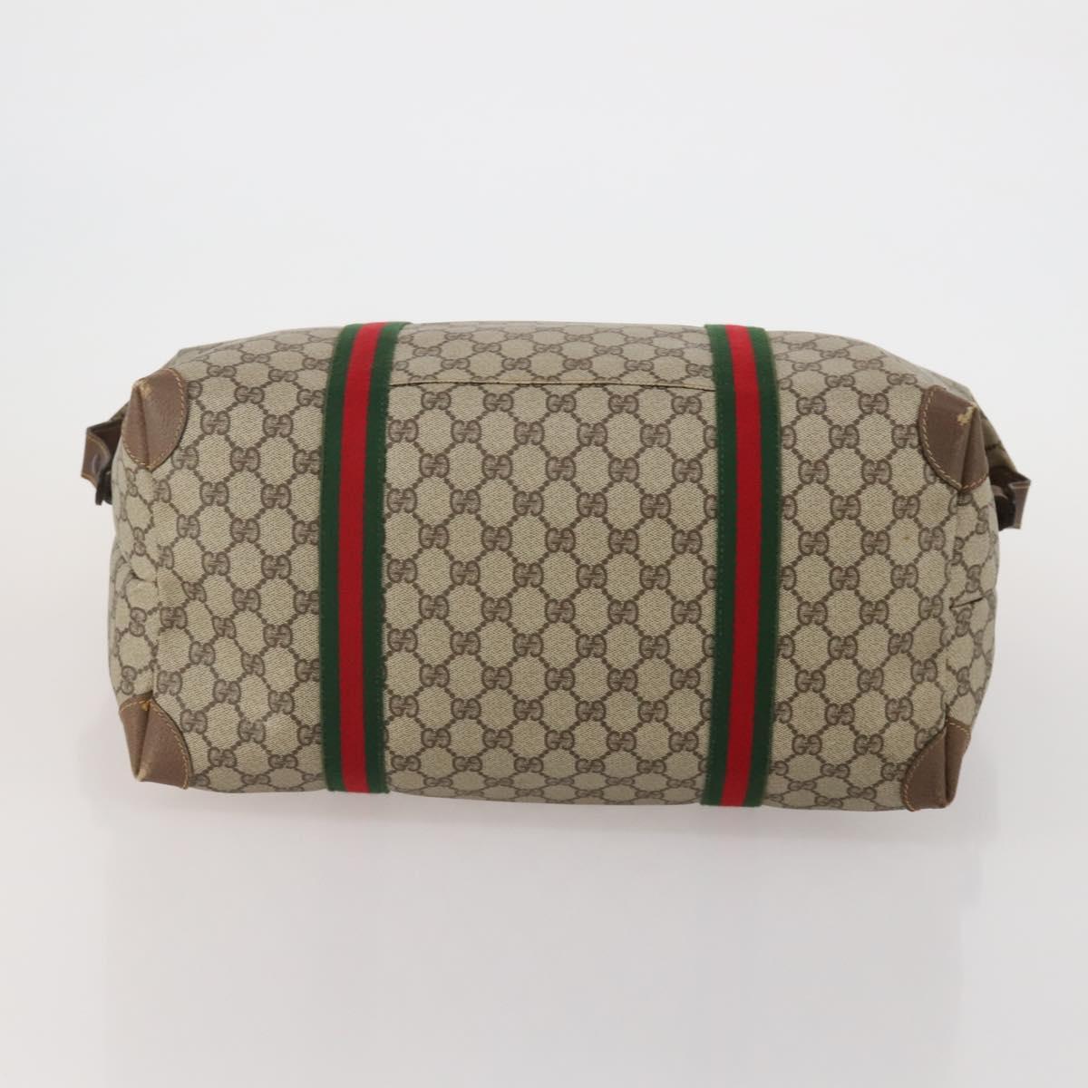 GUCCI GG Supreme Web Sherry Line Tote Bag PVC Beige 002 39 6211 Auth 201174A