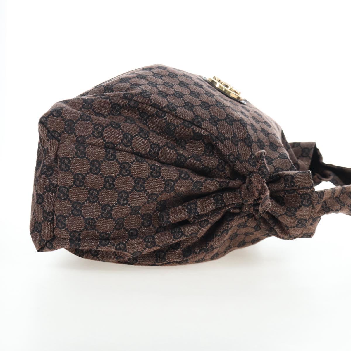 GUCCI GG Canvas Hand Bag Outlet Brown Gold 286307 Auth 201176V