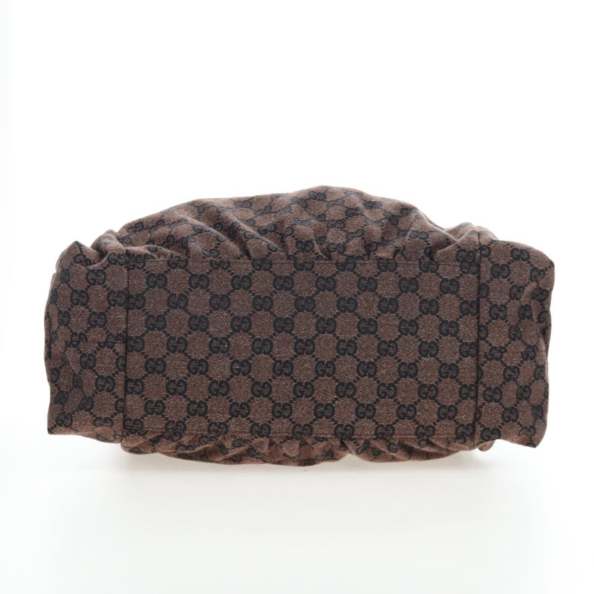 GUCCI GG Canvas Hand Bag Outlet Brown Gold 286307 Auth 201176V