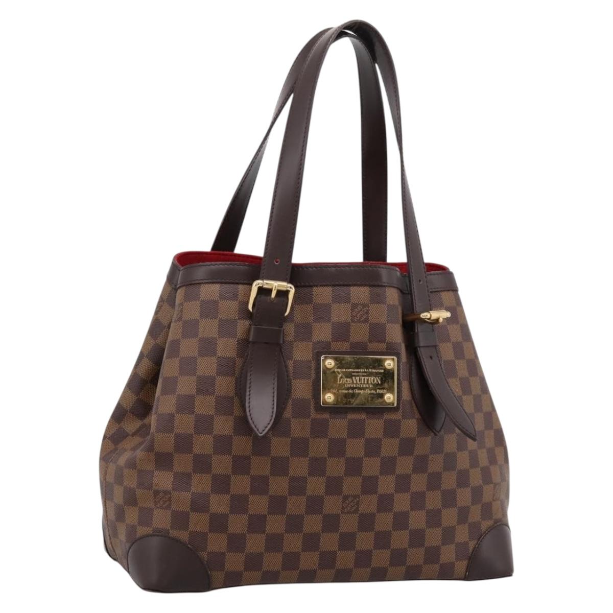 LOUIS VUITTON Damier Ebene Hampstead MM Tote Bag N51204 LV Auth 201177SAV