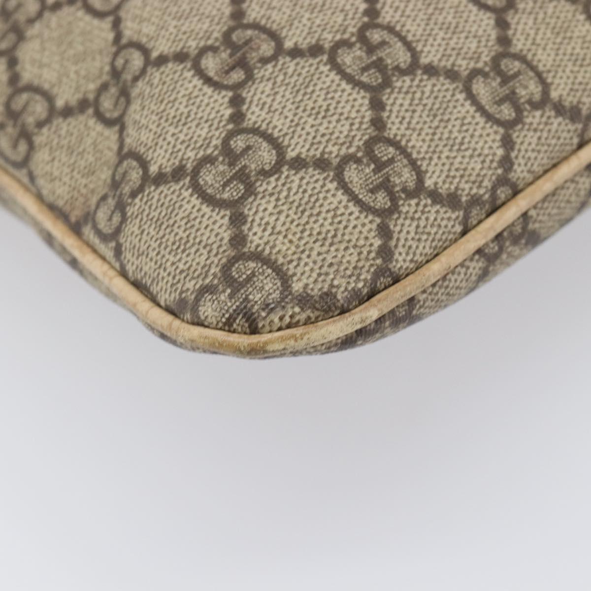 GUCCI GG Supreme Hand Bag PVC Beige Silver 117551 Auth 201178