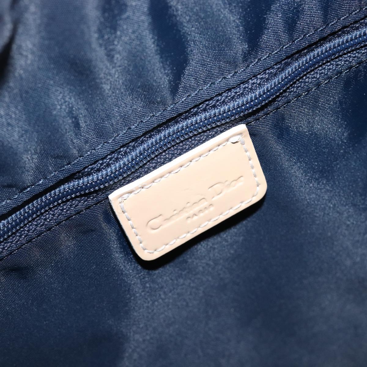 Christian Dior Trotter Hand Bag PVC Leather Navy White Auth 201187