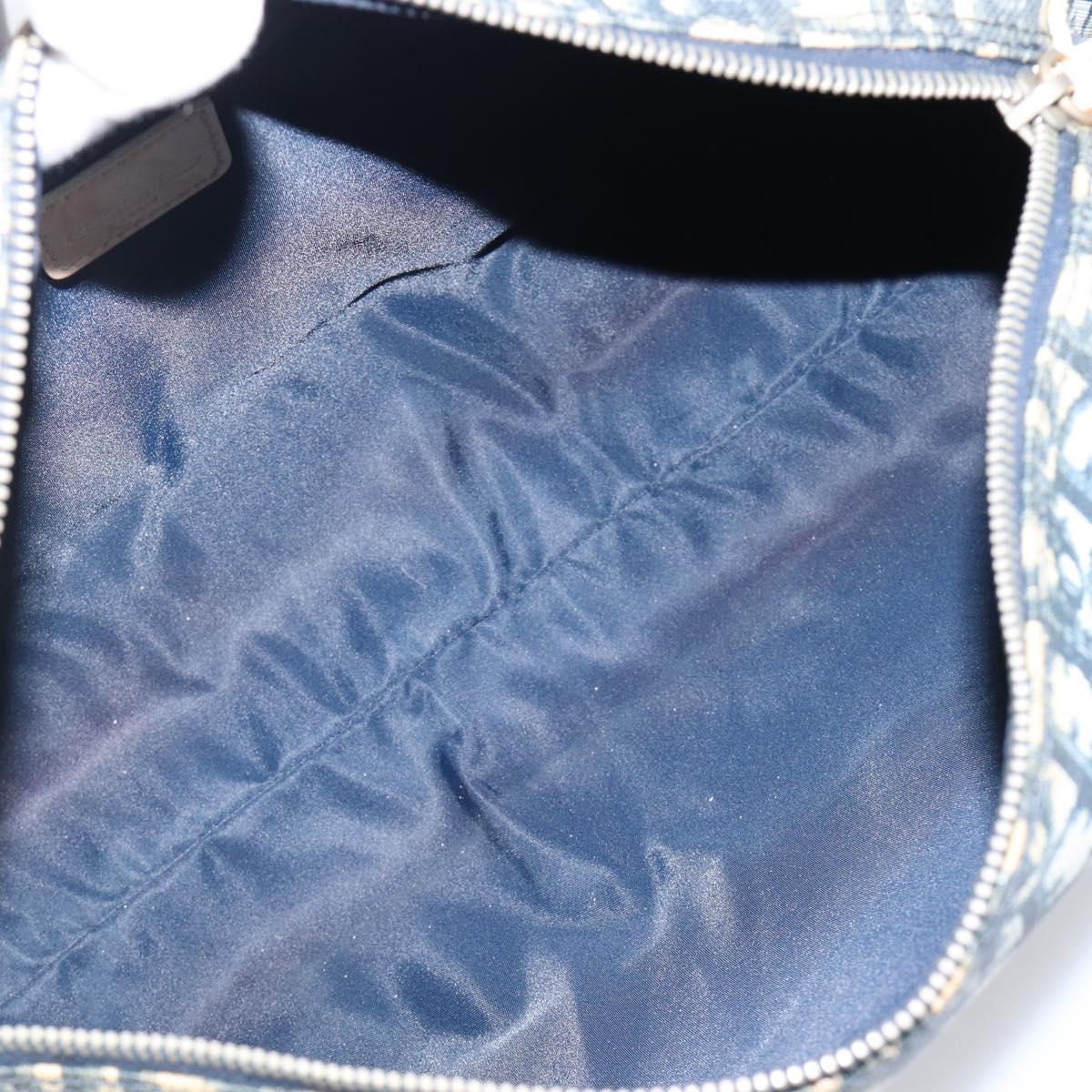 Christian Dior Trotter Hand Bag PVC Leather Navy White Auth 201187
